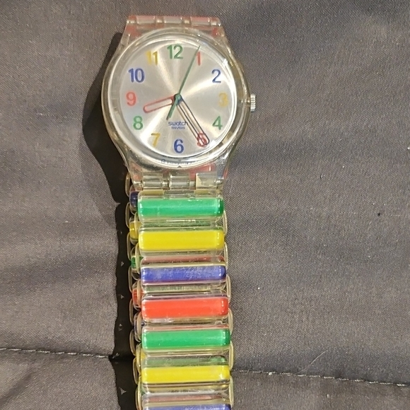 Swatch Accessories - Swatch Multicolor Watch with Clear Band